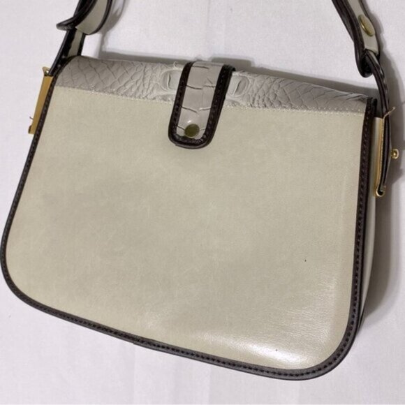 Vintage Reptile Embossed Faux Leather Purse Handbag Shoulder Bag - Picture 4 of 16